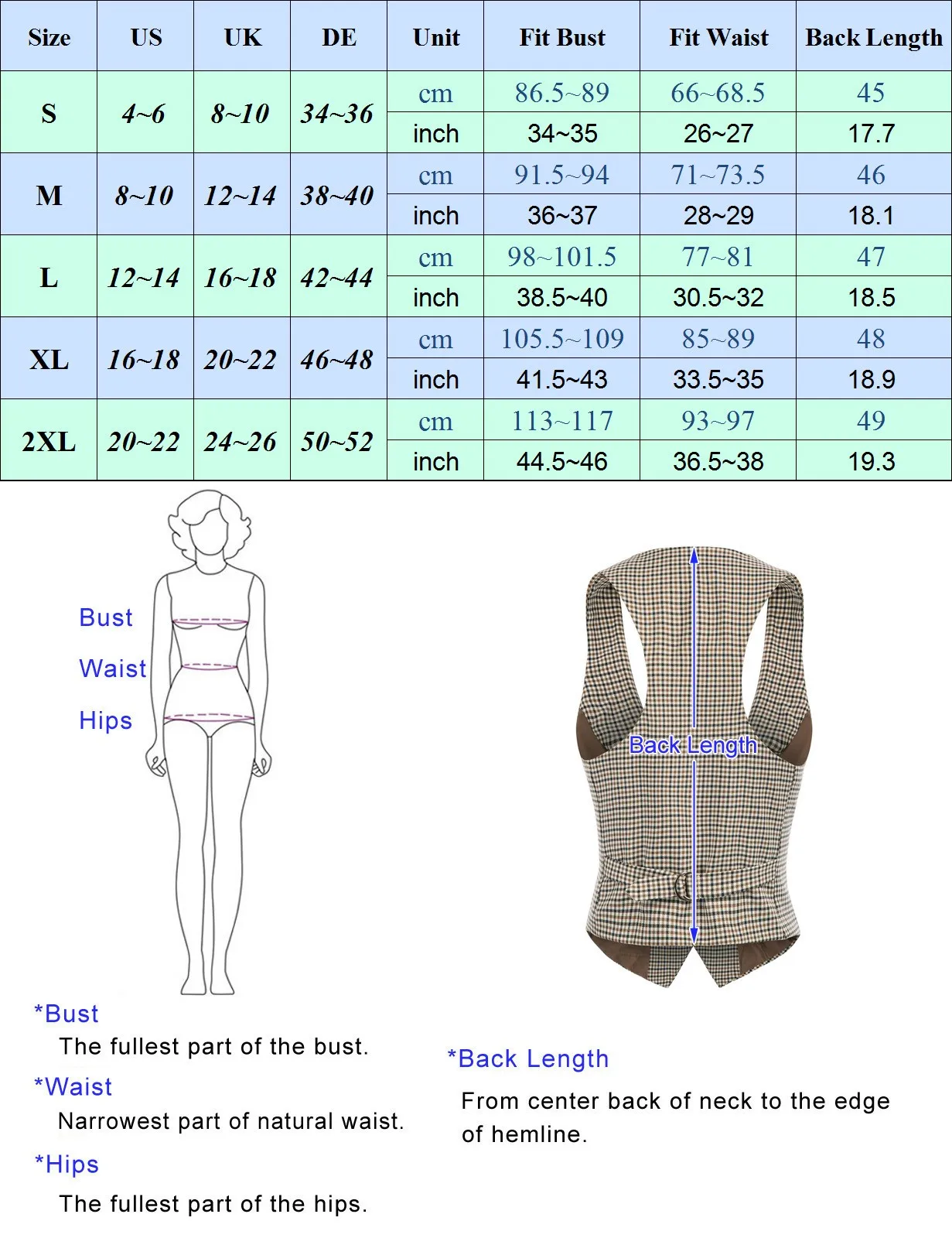 Description Picture 2 of itemGRACE KARIN Womens Waistcoat Vest Vintage Steampunk Dress Elegant Jacquard Jacket V-Neck Handkerchief Hem Plaided Waistcoat A3