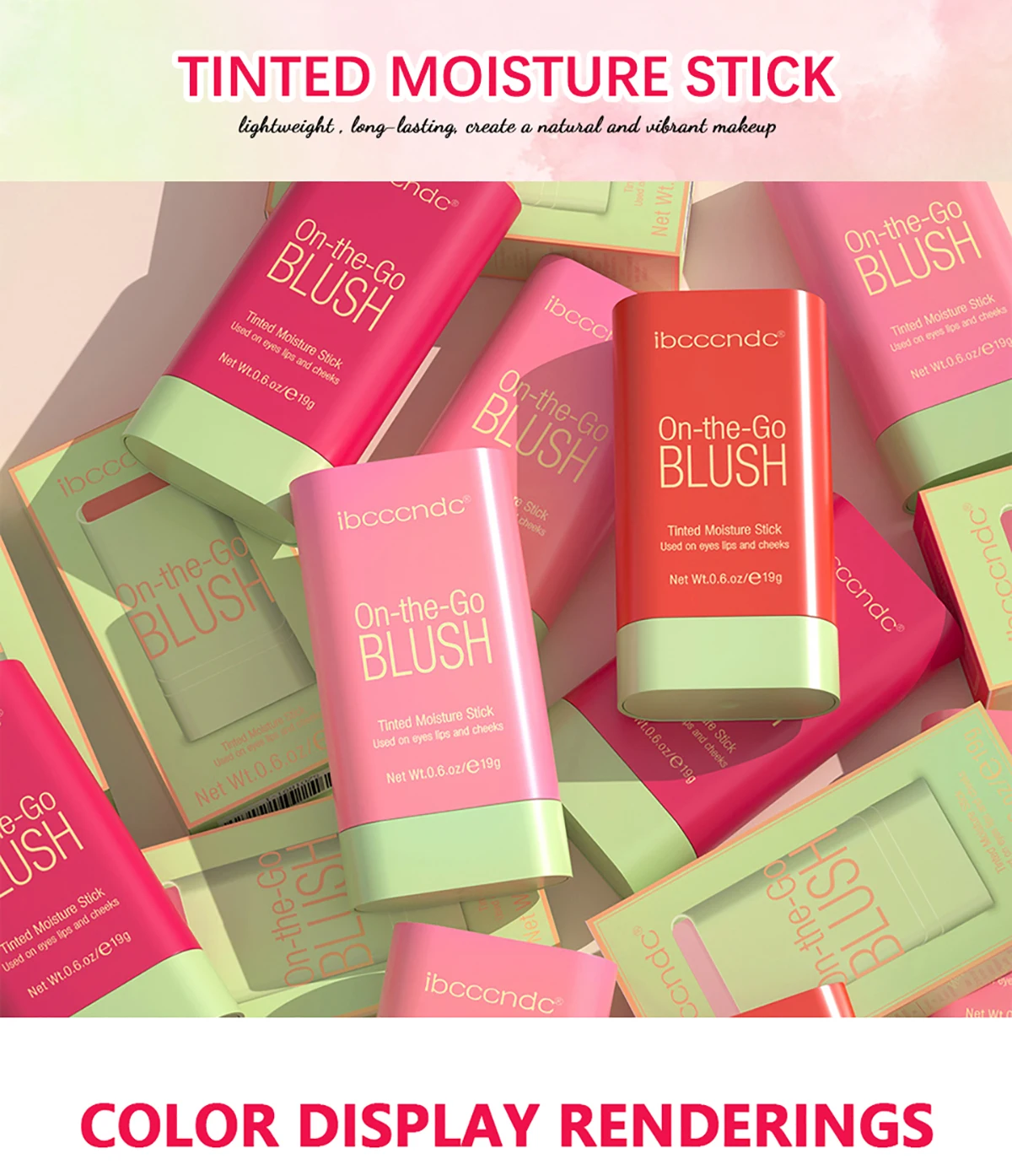 Description Picture 2 of itemIbcccndc 3 Colors Blush Highlighter Bronzer Contour Shadow Cream Cheek Blusher Blush Stick Women Face Cosmetic Beauty Makeup