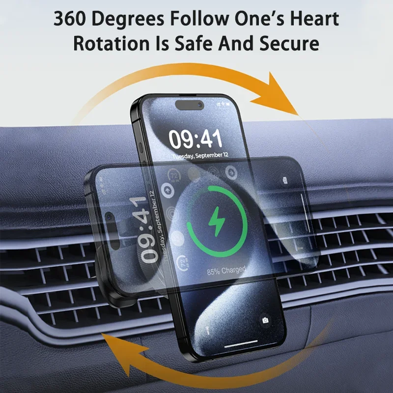 2 IN 1 Magnetic Wireless Car Charger For iPhone 15 14 13 Pro Max Apple Watch Macsafe Mobile Phone Holder Car Mount Fast Charging