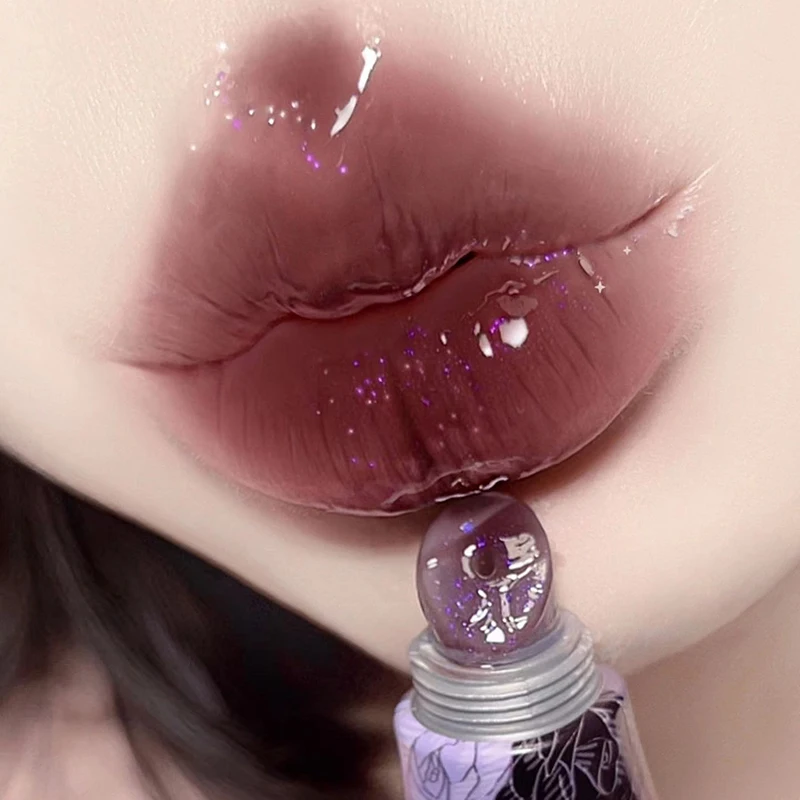 Punk Purple Lip Gloss Peach Pink Lip Oil Moisturizing Reducing Lip Lines Nourishes Waterproof Long-lasting Liquid Lip Cosmetics