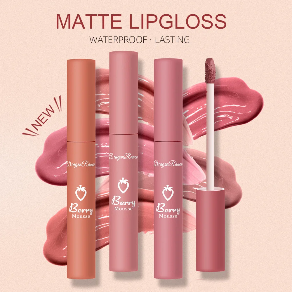 Description Picture 3 of itemNude Matte Lip Gloss 12 Colors Long-lasting Velvet Lipstick Waterproof Non-fade Non-stick Cup Lipsticks Women Makeup Cosmetic