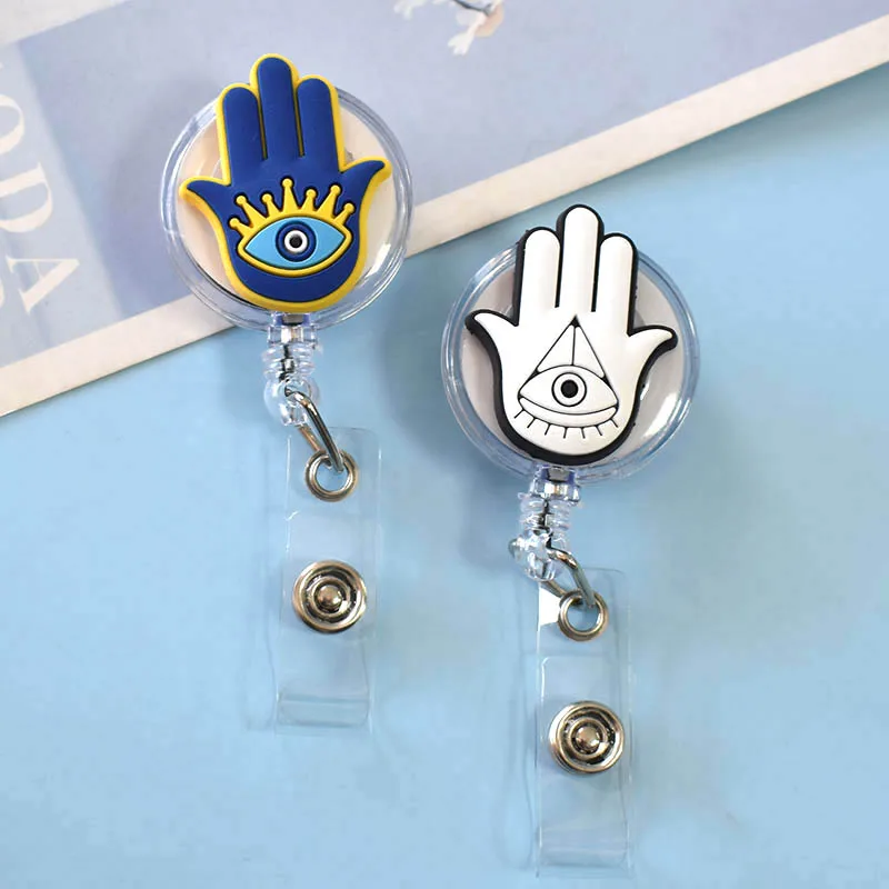 Description Picture 4 of itemSingle Sale Evil Eyes Retractable Badge Holder for Nurses Porta Credencial Name Tag Id Card Holder Lanyards Badge Reel Clip