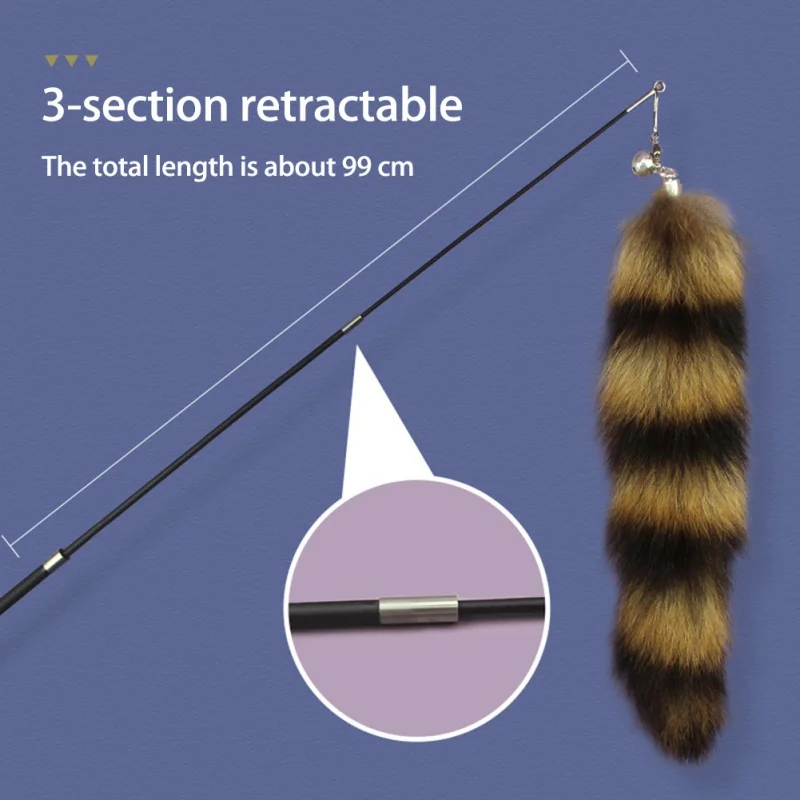 Description Picture 4 of itemInteractive Cat Toy Funny Feather Teaser Stick Wand Pet Retractable Feather Bell Refill Replacement Catcher Product for Kitten