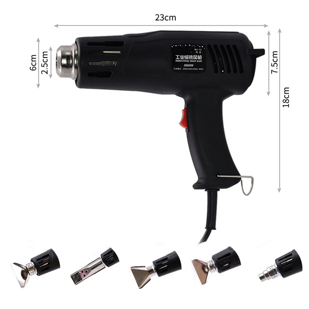 Description Picture 2 of item2000W 220V Electric Hot Air Gun Variable 2 Temperatures Heat Guns 150 ~ 550 Degrees Hot Air Gun Nozzle Attachments Power Tools
