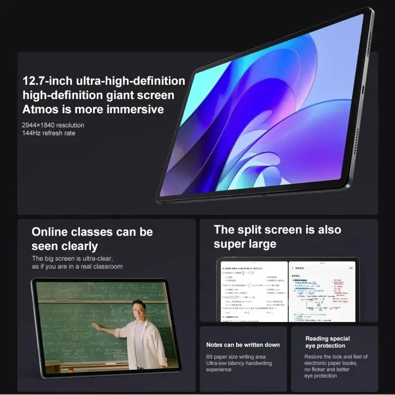 China ROM Iconic Brand XiaoXin Pad Pro 12.7 Inch WiFi Snapdragon 870 LCD Screen 144Hz 8GB 128GB/256GB 10200mAh Android 13 Tablets