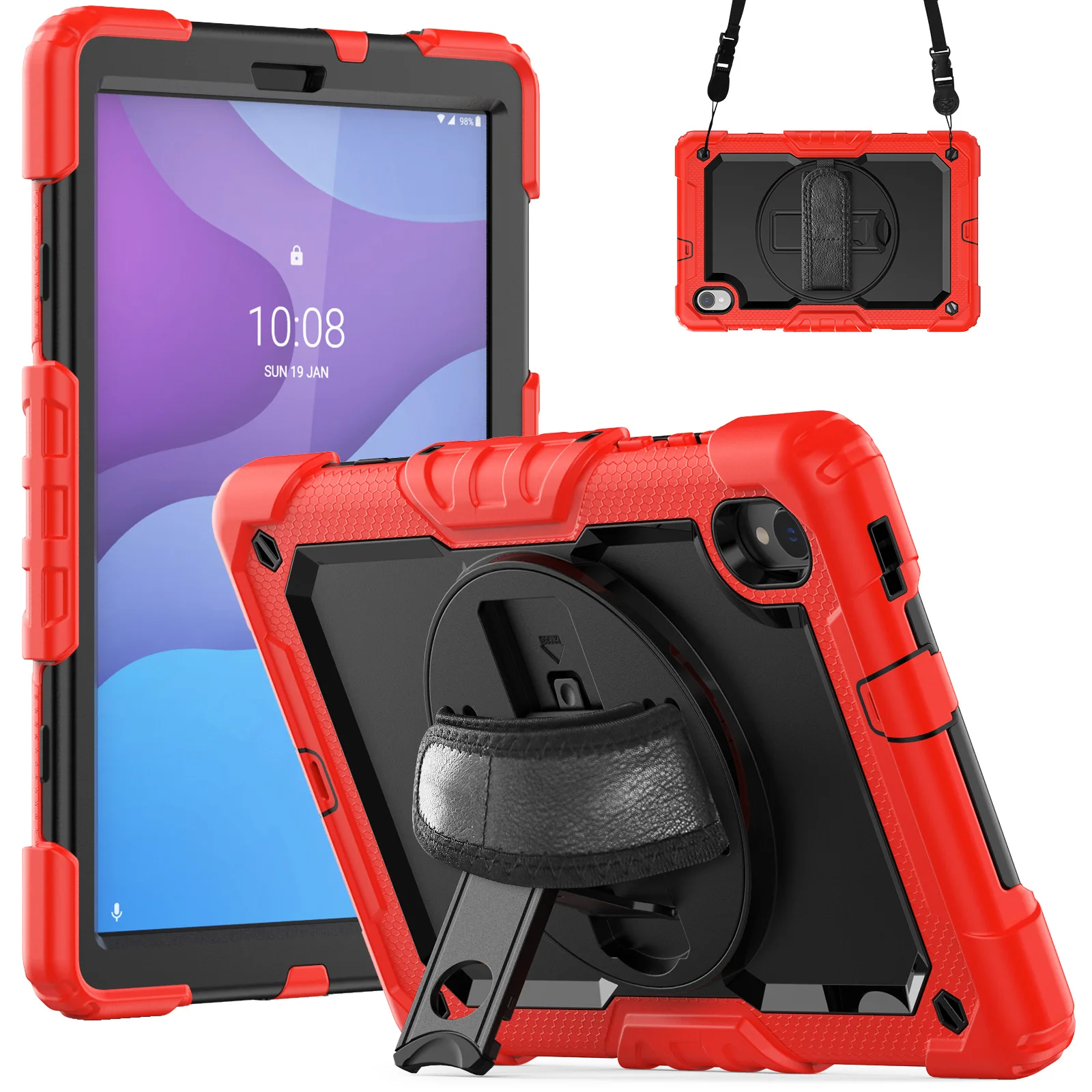 Description Picture 4 of item360 Rotation Hand Strap&Kickstand Tablet Case For Iconic Brand Tab M10 10.1 HD 2nd Gen TB-X306F TB-X306X Full Body Protective Cover