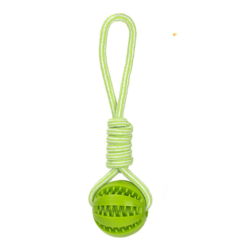 Dog Toys Treat Balls Interactive Hemp Rope Rubber Leaking Balls for Small Dogs Chewing Bite Resistant Toys Pet Tooth Cleaning