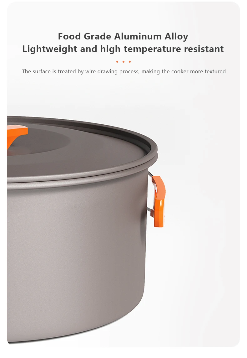 Description Picture 5 of itemBSWolf Outdoor Aluminum Alloy Camping Cookware Utensils Water Kettle Pan Pot Cooking Set for Travelling Hiking Picnic BBQ