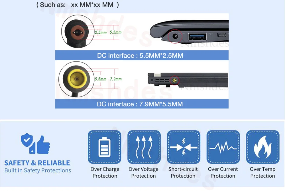 Description Picture 5 of itemNMSHDES AC Adapter Laptop Charger 45W 19V 2.37A For Acer Aspire R5-471T V3-331 V3-371 V3-372 Switch 11 SW5-171 Power supply