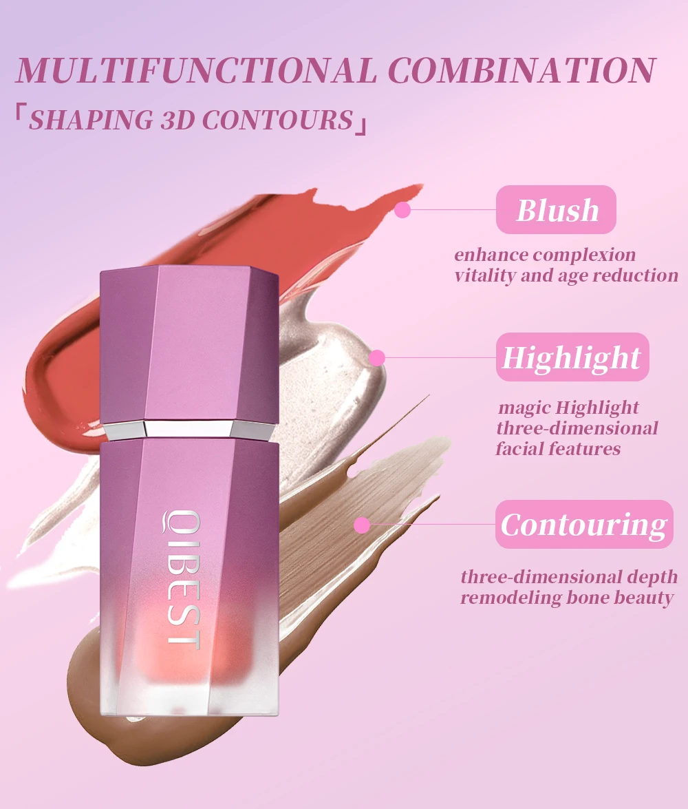 Description Picture 4 of itemQIBEST Highlighter Bronzer Contour Stick For Face Blush Powder Creamy Makeup Liquid Contour Stick Natural Matte Highlighters New
