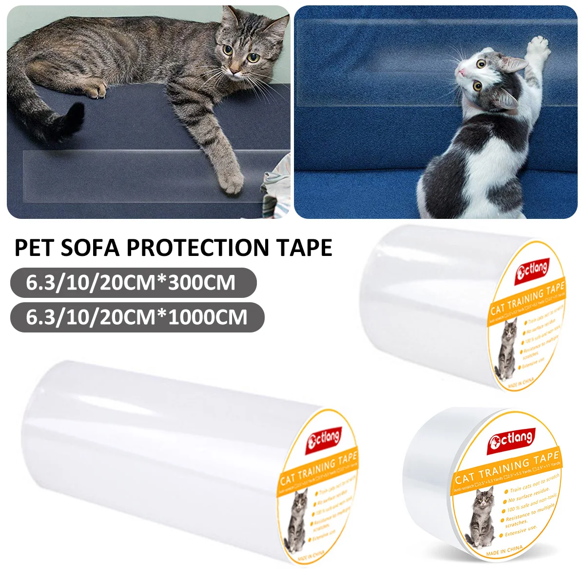 Description Picture 2 of itemCat Scratch Tape Guards Couch Protectors Anti Scratch Furniture Protectors Sofa Corner Scratching Pet Training Tape Accessories