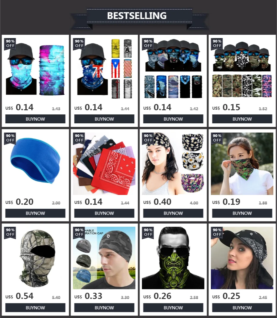 Description Picture 2 of itemMen Scarf Cycling Face Mask Seamless Neck Gaiter Headband Balaclava Tube Face Shield Neckerchief Headwear