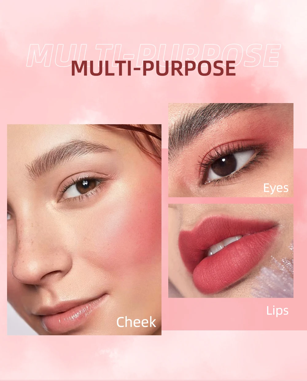 Description Picture 3 of itemQIBEST Liquid Cheek Blush Facial Nourishing Blush Stick Waterproof Multi-purpose Eyes&lips Makeup Blusher Cosmetics 5 Colors Set