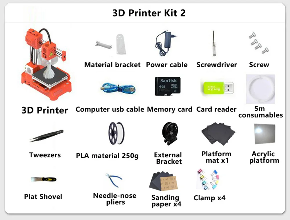 3D Printer Mini Metal Desktop Printer Children Education DIY Designer Model Intelligent Printing Small Impresora Kid 3D Printer