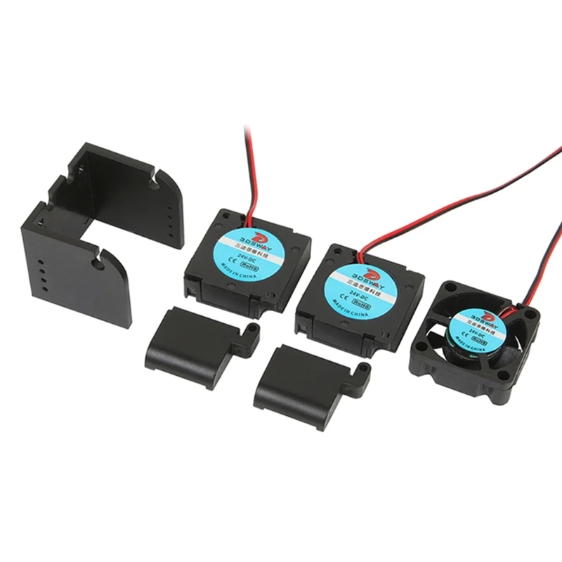 Description Picture 4 of item3D Printer Accessories 2 In 1 Out Nozzle Extruder Hotend Fan Bracket Computer Fan Fixed Bracket 1M Cable Diy  12V 24V