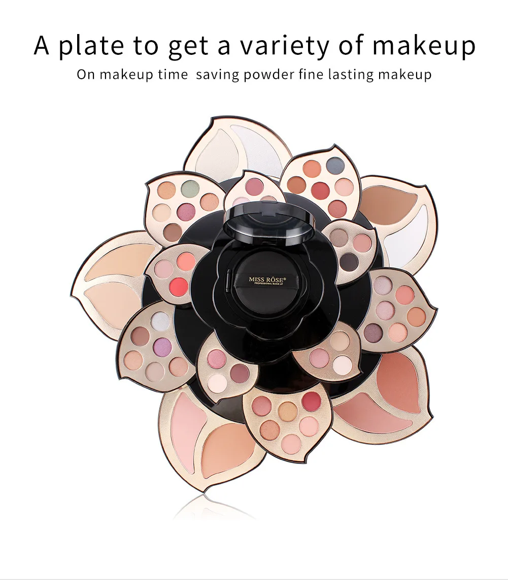 Description Picture 4 of itemMISS ROSE Multifunctional Makeup Kit Complete Set Black Plum Blossom Makeup Palette Eye Shadow Face powder Highlighter Blusher