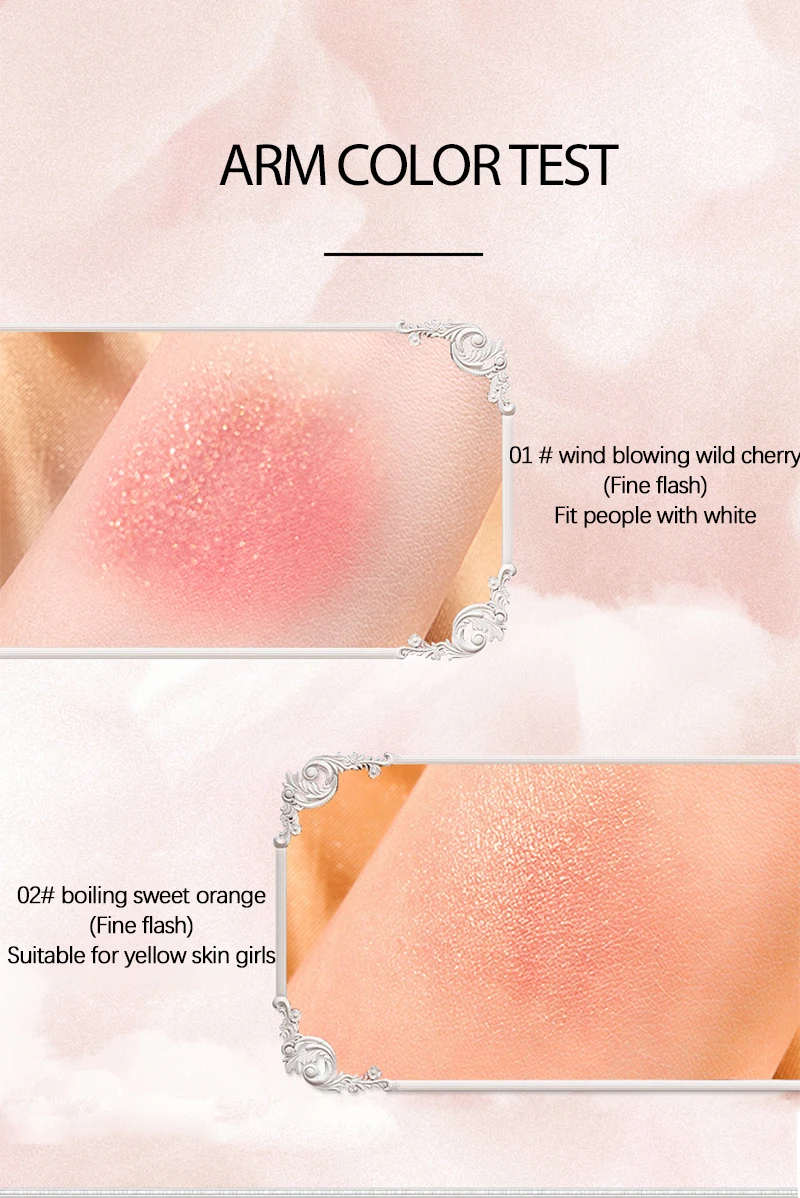 Description Picture 5 of itemFace Blusher Peach Pink Makeup Blush Palette Cheek Contour Blush Cosmetics Blusher Cream Makeup Rouge Cheek Tint Korean Makeup