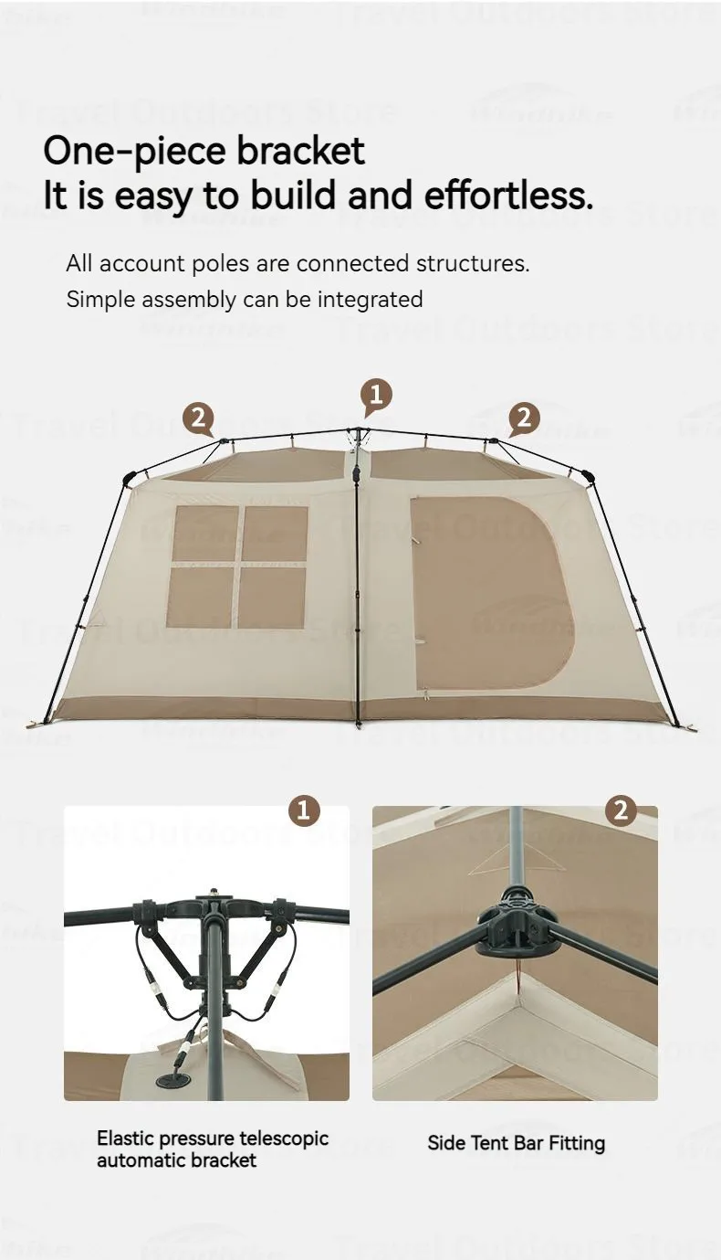 Description Picture 6 of itemNaturehike Village 13 Tent Shelter Camping Hut One-touch Automatic Tent for 4-5 People Glamping Outdoor Waterproof Large Space