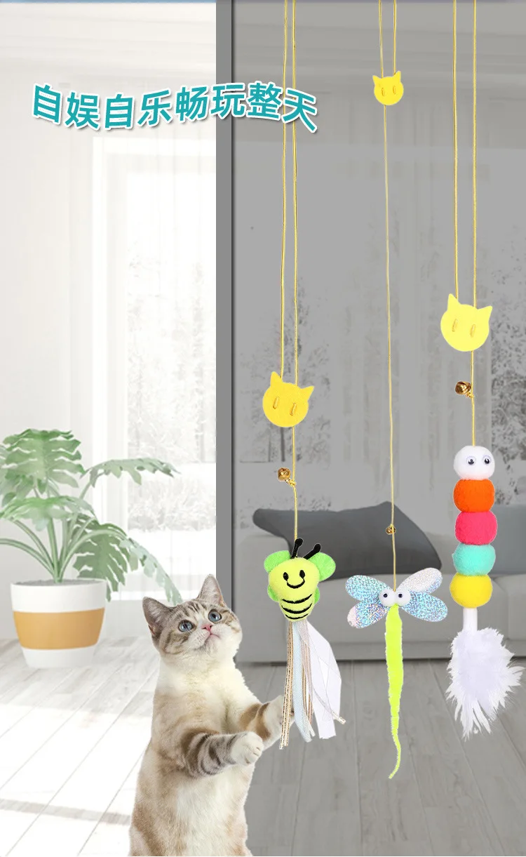 Description Picture 4 of itemPet Cat Toys Elasticity Retractable Hanging Door Type Interactive Toy for Kitten Mouse Catnip Scratch Rope Toy Pet Supplies Gift