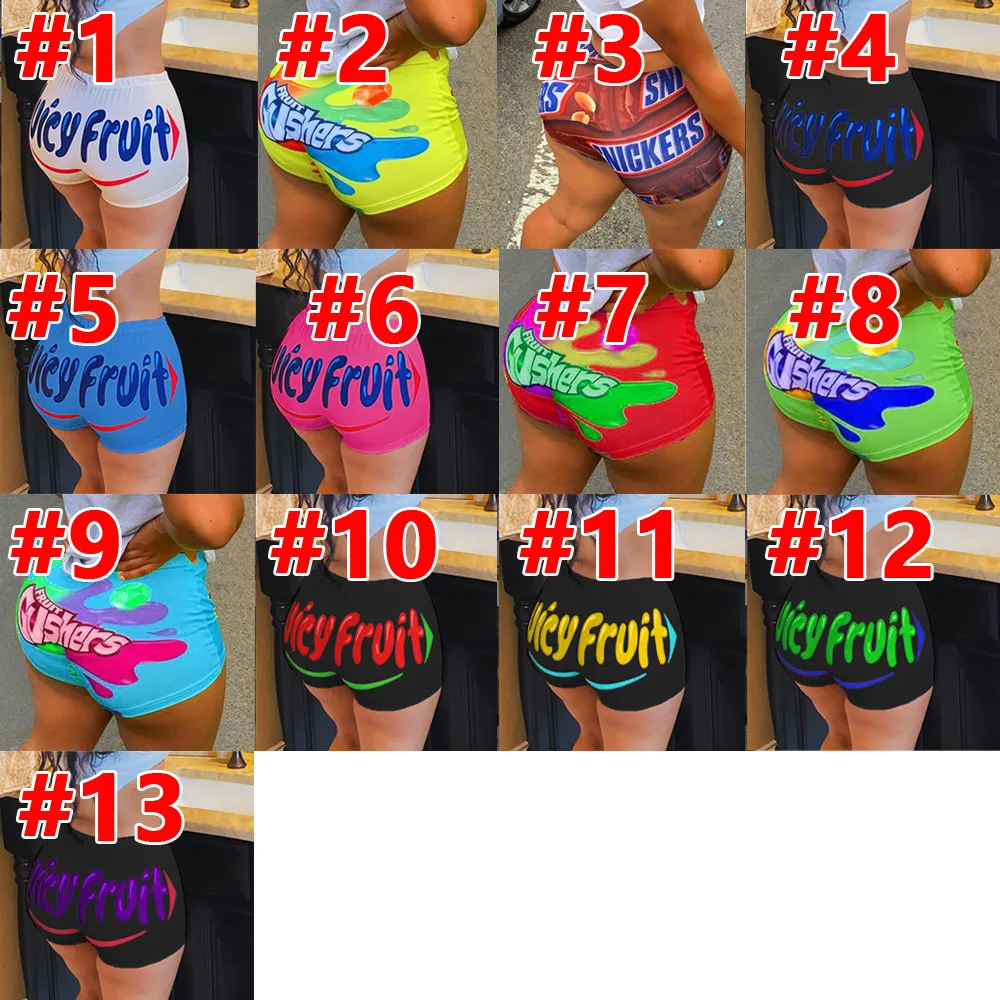Sexy High Waisted Booty Shorts Women Plus Size Cycling Leggings Summer Fitness Clothing Female Juicy Fruit Shorts Wholesale