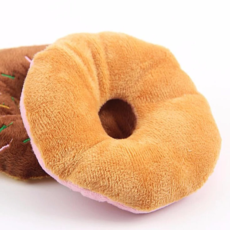 Description Picture 4 of itemPet Dog Plush Toys Donuts Shape Puppy Squeaky Toys Pink Brown Soft Plush Pet Dog Puppy Squeaky Toys Pet Supplies
