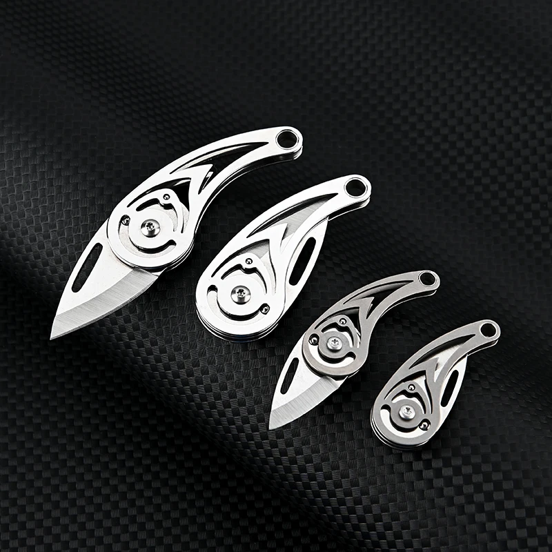 Description Picture 3 of itemTitanium Alloy Mini Folding Knife High Hardness D2 Steel Sharp Knife With Keychain Pendant Disassembly Express Open Box EDC Tool