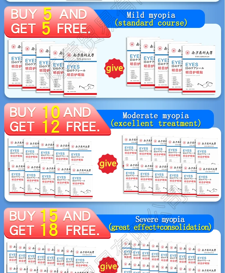 Description Picture 5 of itemEye Patch Protect Eyesight Quickly Restore Vision Treat Myopia Relieve Eye Fatigue Help Sleeping -2.0 Diopter Eye Care Sticker