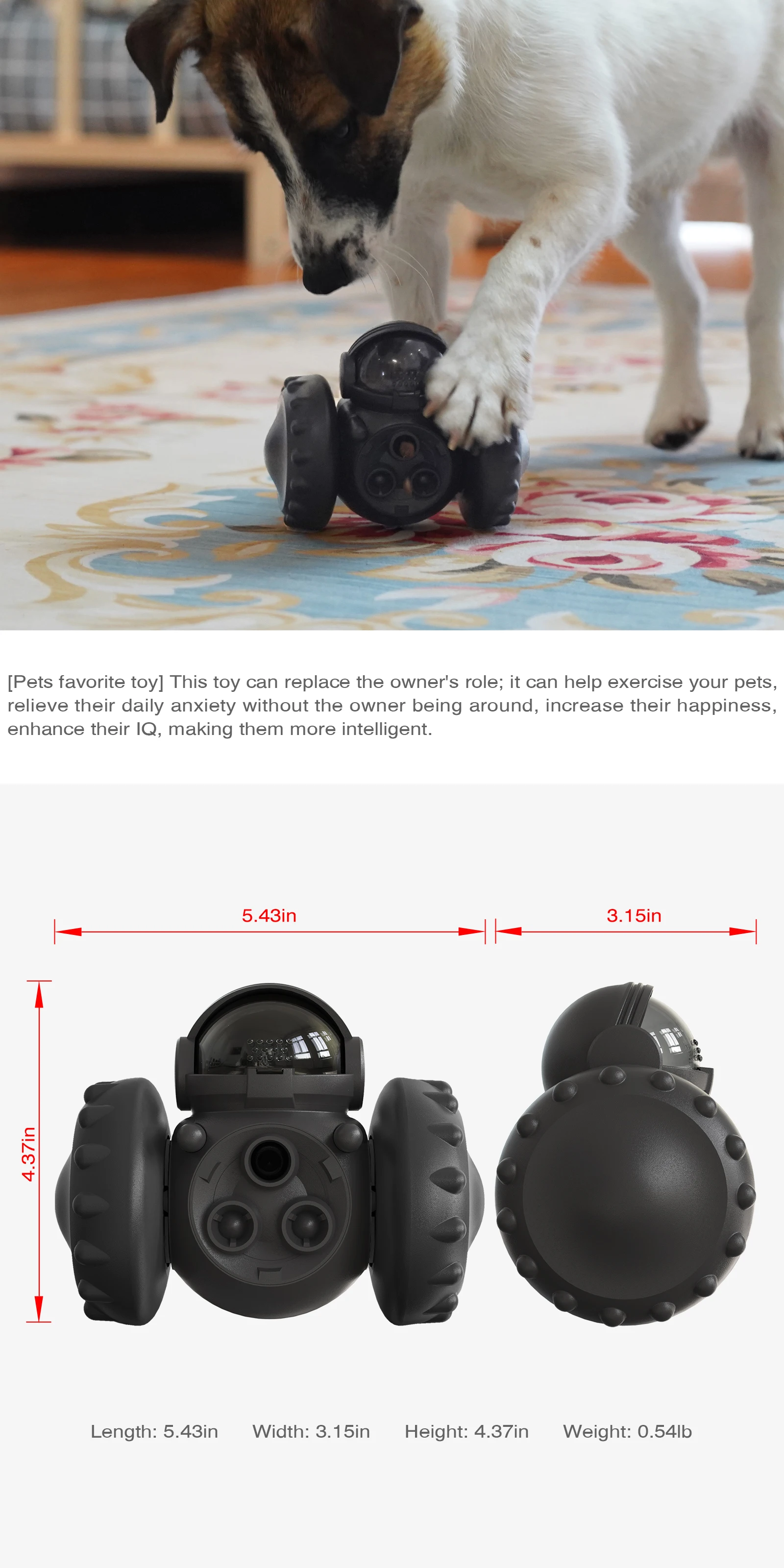 Description Picture 6 of itemPawPartner Dog Tumbler Interactive Toys Increases Pet IQ Slow Feeder Labrador French Bulldog Swing Training Food Dispenser