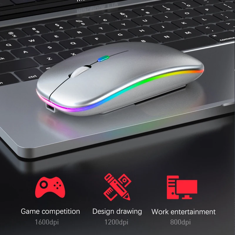 Description Picture 5 of item2.4G Wireless Mouse RGB Rechargeable Bluetooth Mice Wireless Computer Mause LED Backlit Ergonomic Gaming Mouse For Laptop PC