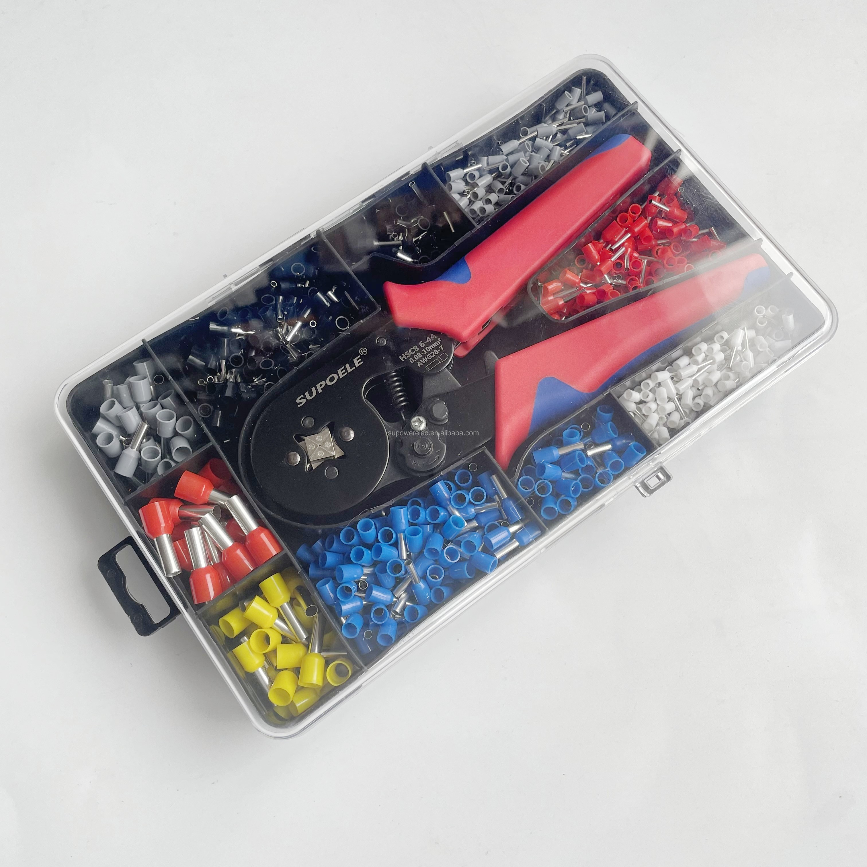 Description Picture 4 of itemNew Design HSC8 6-4A Wire Hand Crimping Tool Crimper Pliers Kit With 1200 PCS Insulated Terminal Blocks Wire Ferrules Box