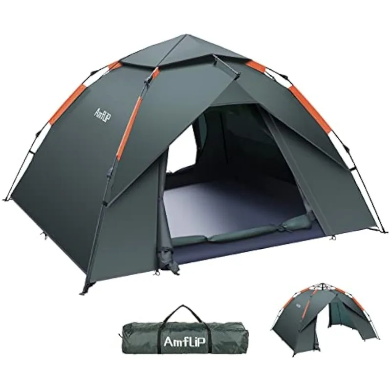 Description Picture 3 of itemAmflip Camping Tent Automatic 2-3 Man Person Instant Tent Up Ultralight Dome Tent 4 Seasons Waterproof & Windproof Camping