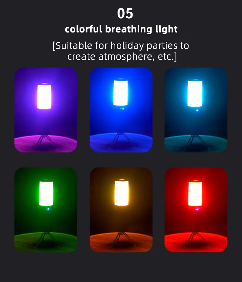 Description Picture 6 of itemWEST BIKING Portable Camping Light Type-C Rechargeable Camping Lantern Outdoor Led Flashlight Tent Camp Supplies Home