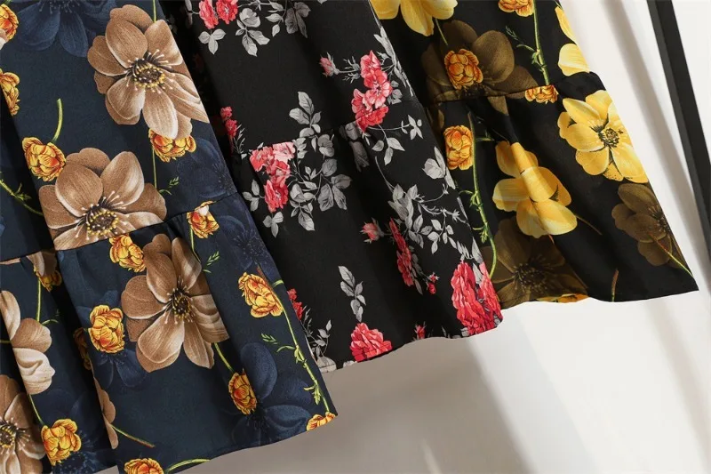 Description Picture 4 of itemWomen Long Dresses Sping Autumn Bohemian Casual Full Sleeve High Waist Beach Woman Chiffon Dresses Floral Vestidoes Maxi Dress