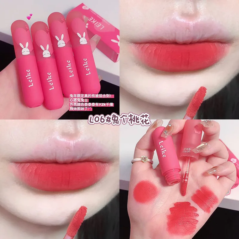 Description Picture 5 of itemAuspicious Red Rabbit Red Earth Brown Lip Mud Moisturizing Lipstick Velvet Matt Mousse Lip Gloss Lasting Makeup Korean Cosmetics
