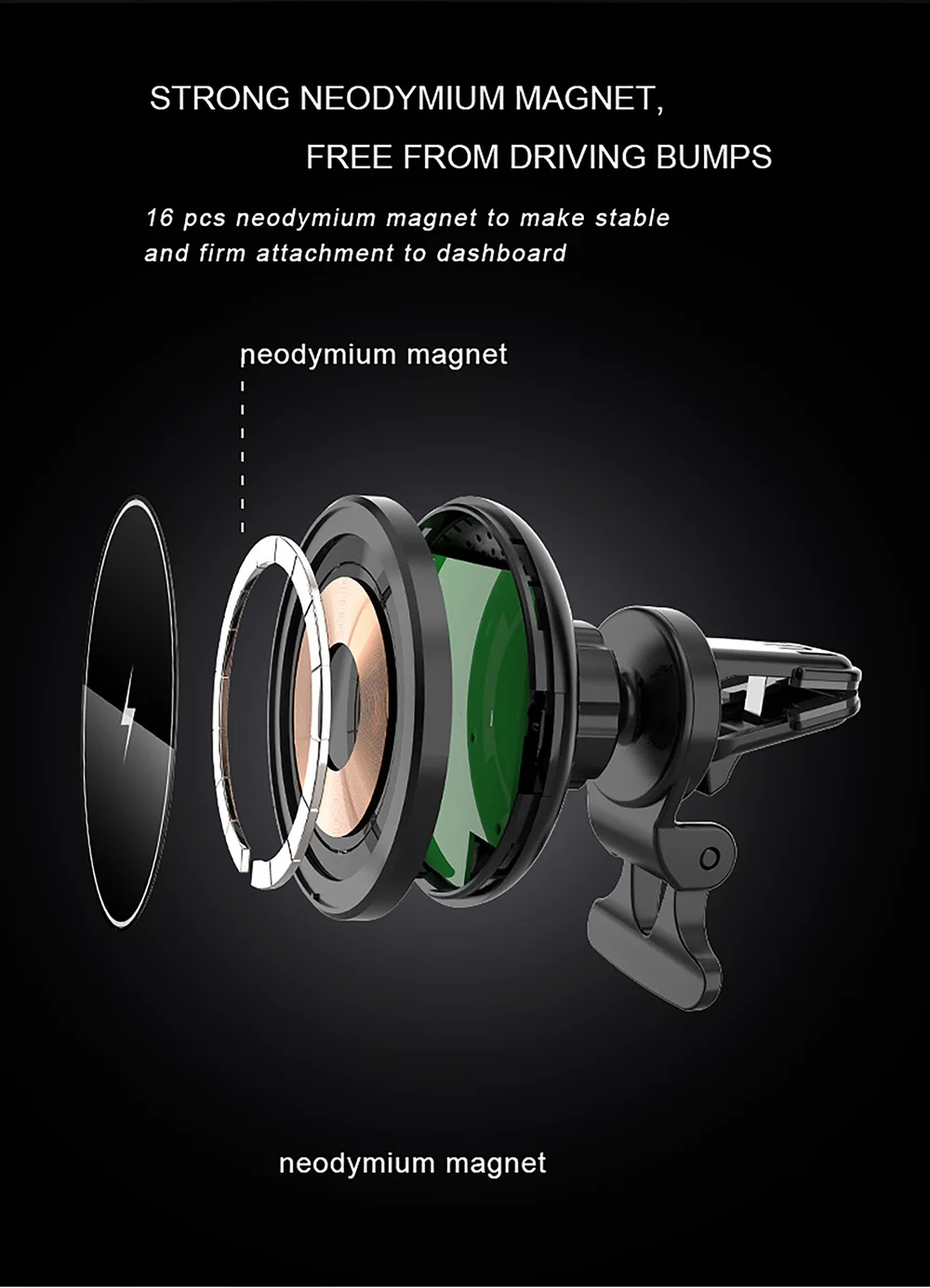 Description Picture 4 of itemFDGAO 15W Magnetic Wireless Car Charger Stand For iPhone 14 13 12 Mini Pro Max Phone Holder Fast Charging Vehicle Air Vent Mount