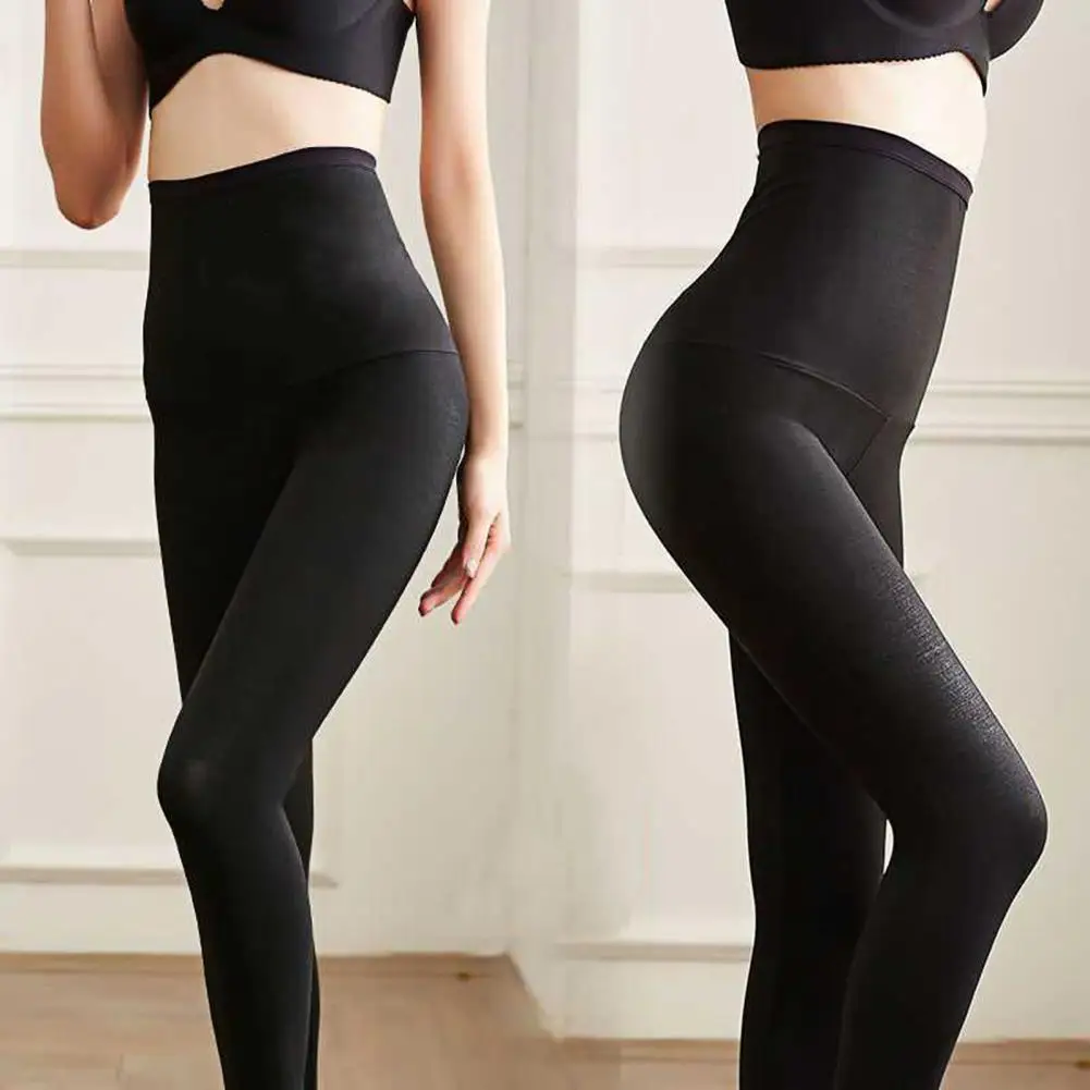 Description Picture 6 of itemBody Shaper Pants Women Shorts Solid Color Fat Burning High Waist Waist Trainer Sauna Pants Skinny Knee-length Shorts for Sports