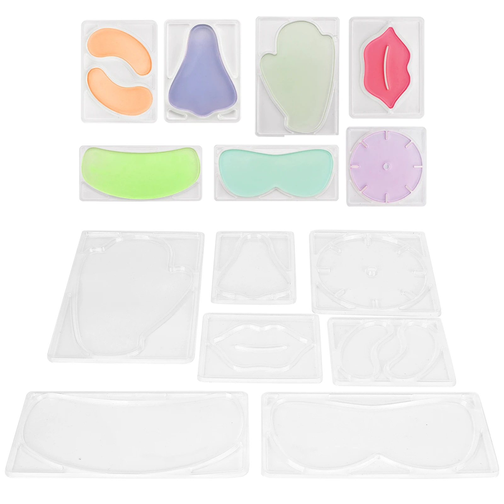 Description Picture 3 of item7pcs/Set Transparent Facial Mask Mold Reusable DIY Reusable Face Mask Patch Molds Lip Eyes Nose Mask Patch Chest Hand DIY Tool