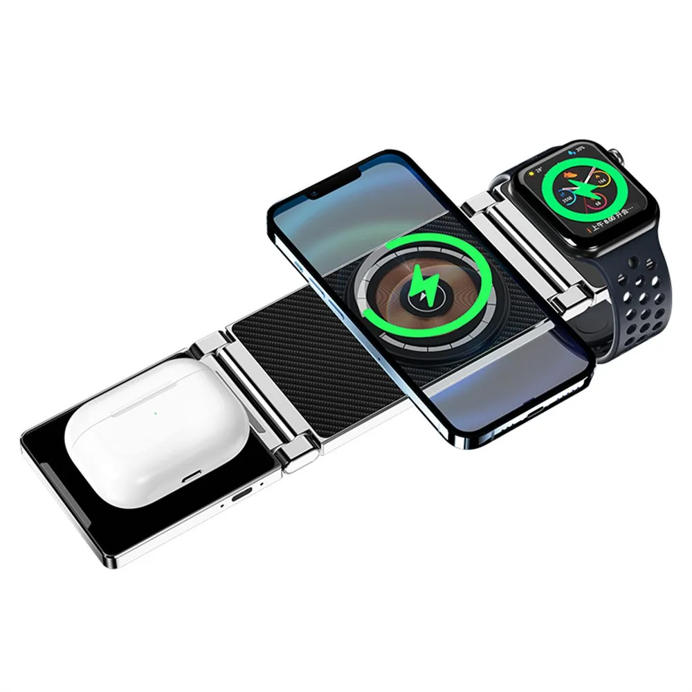 Newest 3 IN 1 Magnetic Wireless Charger Station For iPhone 14 13 12 Pro Max Fast Charging Dock For Airpods Pro Apple Watch 8 7 6