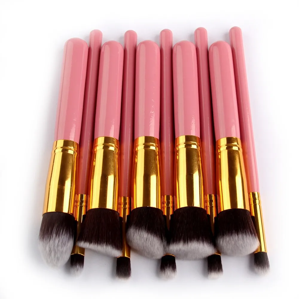 Description Picture 3 of item2021 New 10Pcs Portable Fashion Multifunctional Soft Makeup Brush Set 3cm/1.2inch Wood Makeup Tool Brochas Maquillaje