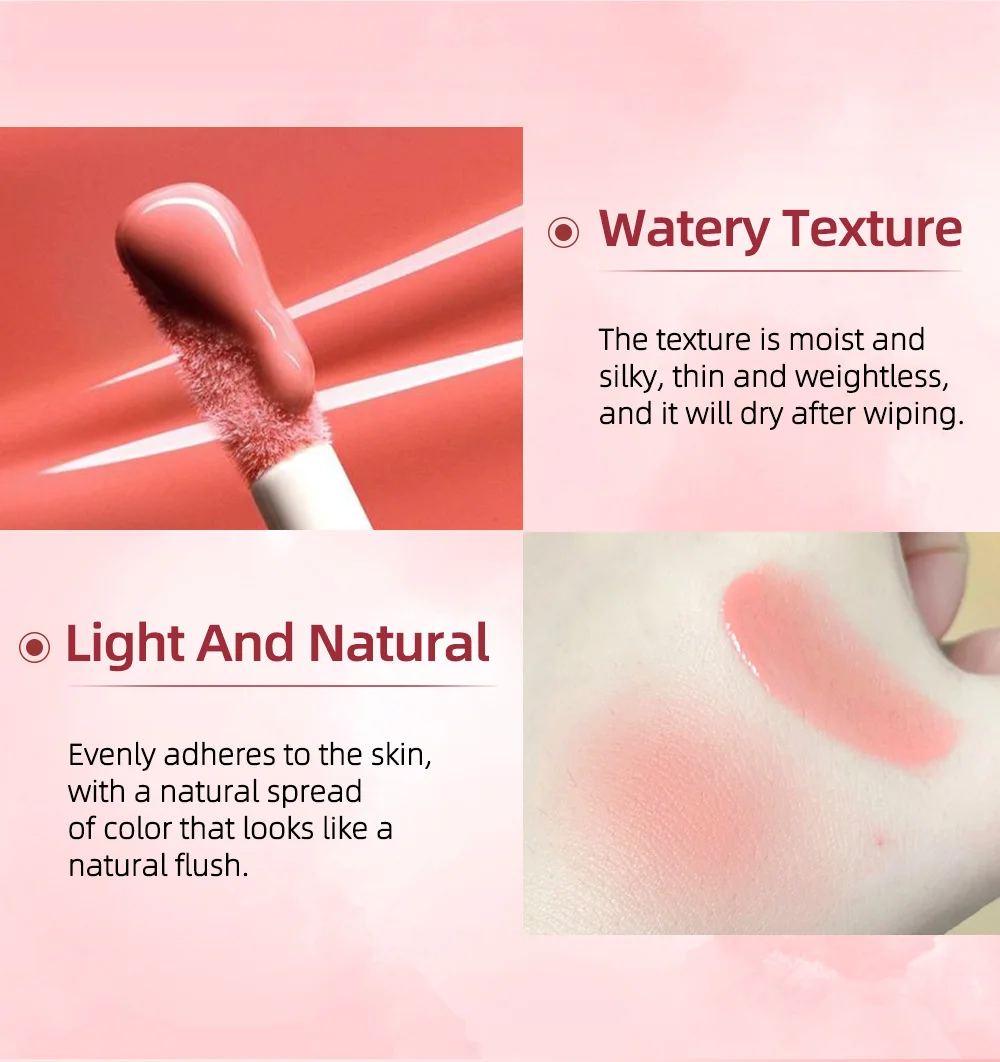 Description Picture 5 of itemCheek Rouge Long Lasting 1pcs Face Makeup Liquid Blush Natural Cheek Tint Blush 5 Color Cosmetics Face Blusher Waterproof Silky