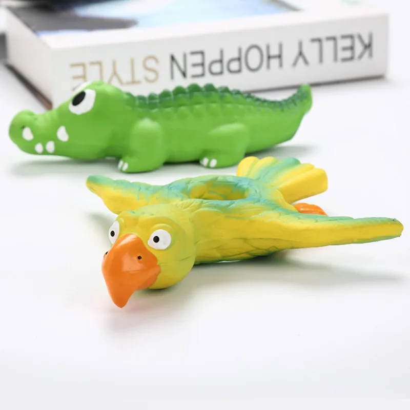 Interesting Crocodile Latex Bite Resistant Cat and Dog Toys PVC French Bulldog Send Out Sound Pet Toys