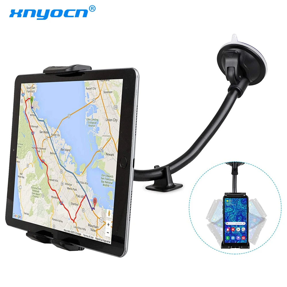 Car Tablet Holder Long Arm Suction Cup Mount for iPad Pro Air 4-13'' Iconic Brand Tablet SUV Truck Vehicle Lift Uber Windshield Window