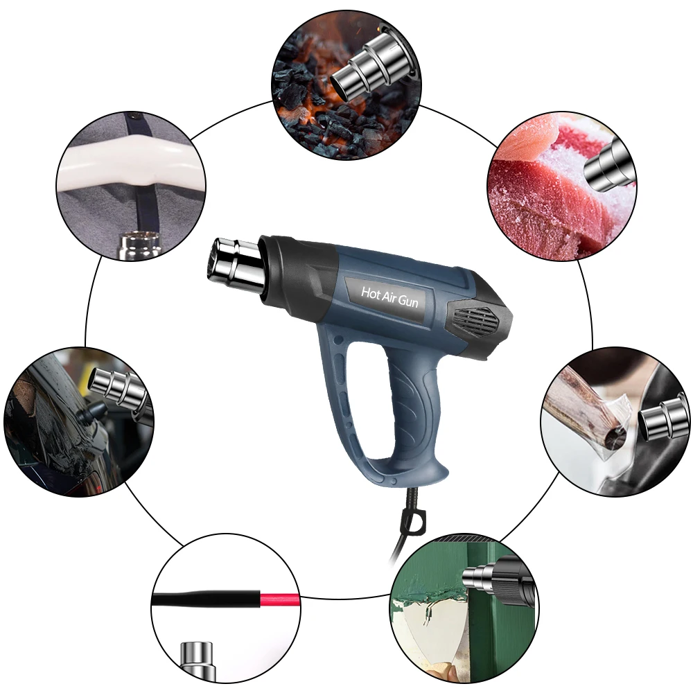 Heat Guns,2000W 110V Fast Heat/Overload Protection/Heavy Duty Hot Air Gun Kit Variable Temperature Control Overload Protection