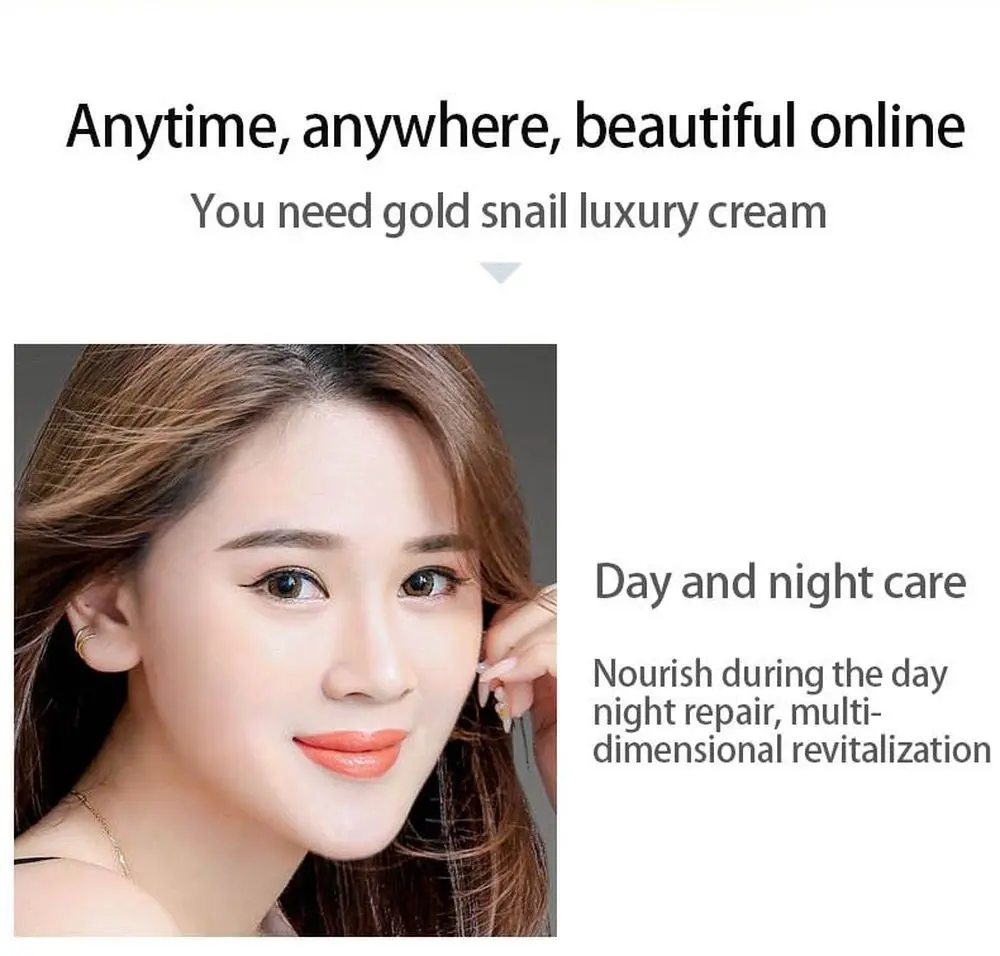 Description Picture 3 of itemLAIKOU 24K Gold Snail Collagen Face Cream Brightening Anti-Aging Wrinkle Whitening Moisturizing Day Cream For Face Skin Care
