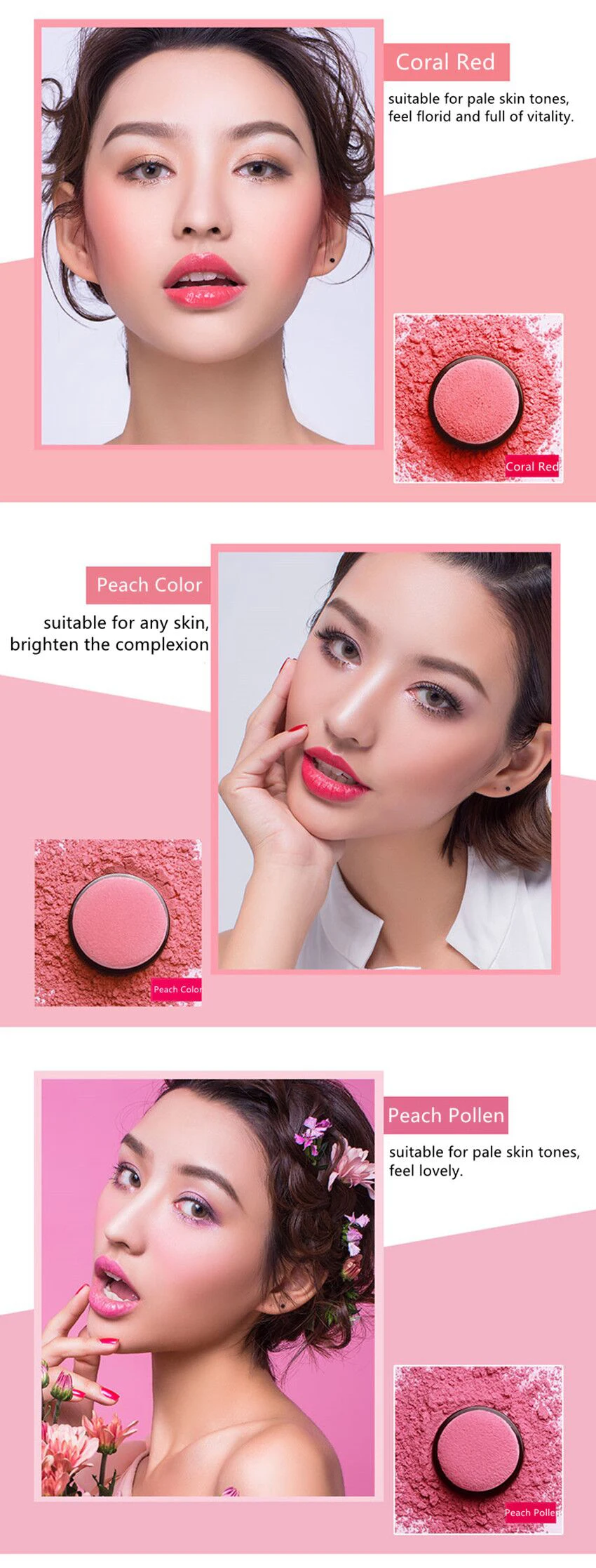 Description Picture 2 of itemILISYA Soft Face Blusher Powder Cheek Rouge Nourishing Nude Makeup Brightening Complexion Repair Cosmetics Maquiagem