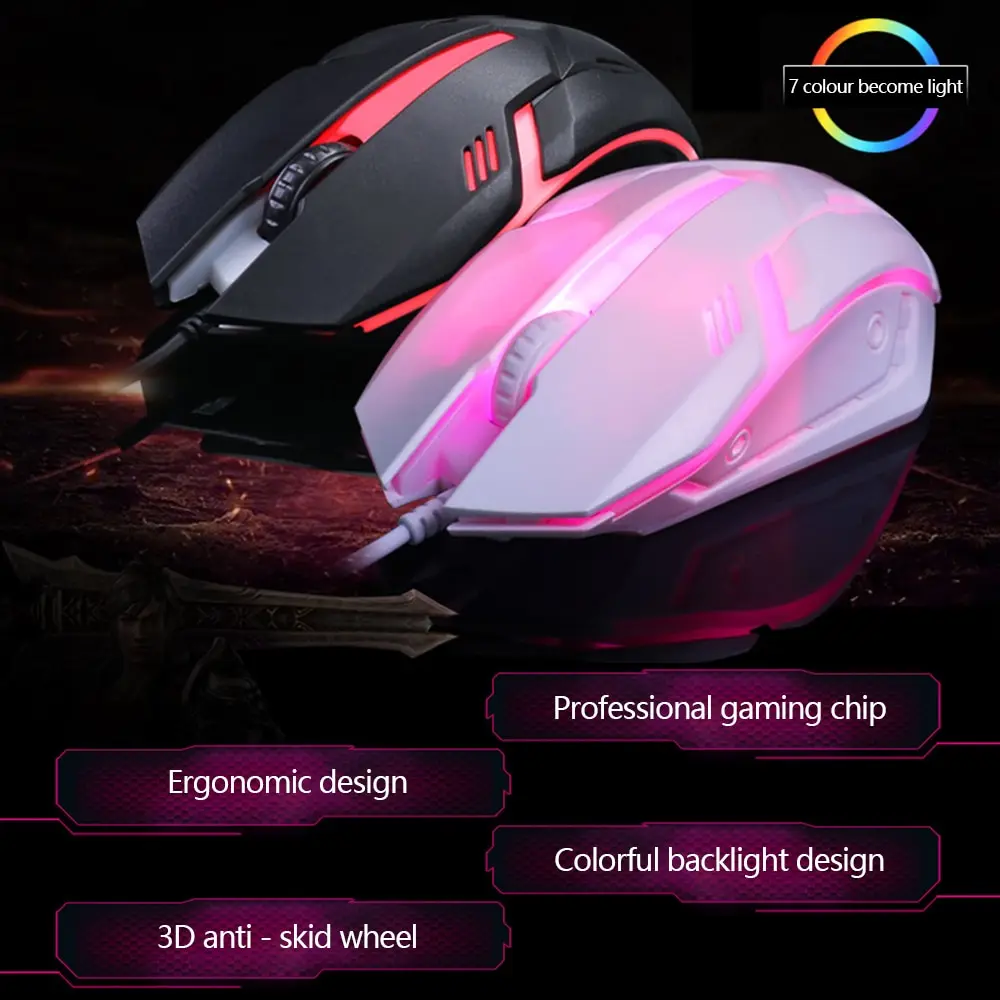 Description Picture 4 of itemLimei S1 E Sports LED Luminous Backlit Wired Mouse USB Wired For Desktop Laptop Mute Office Computer Gaming Mouse