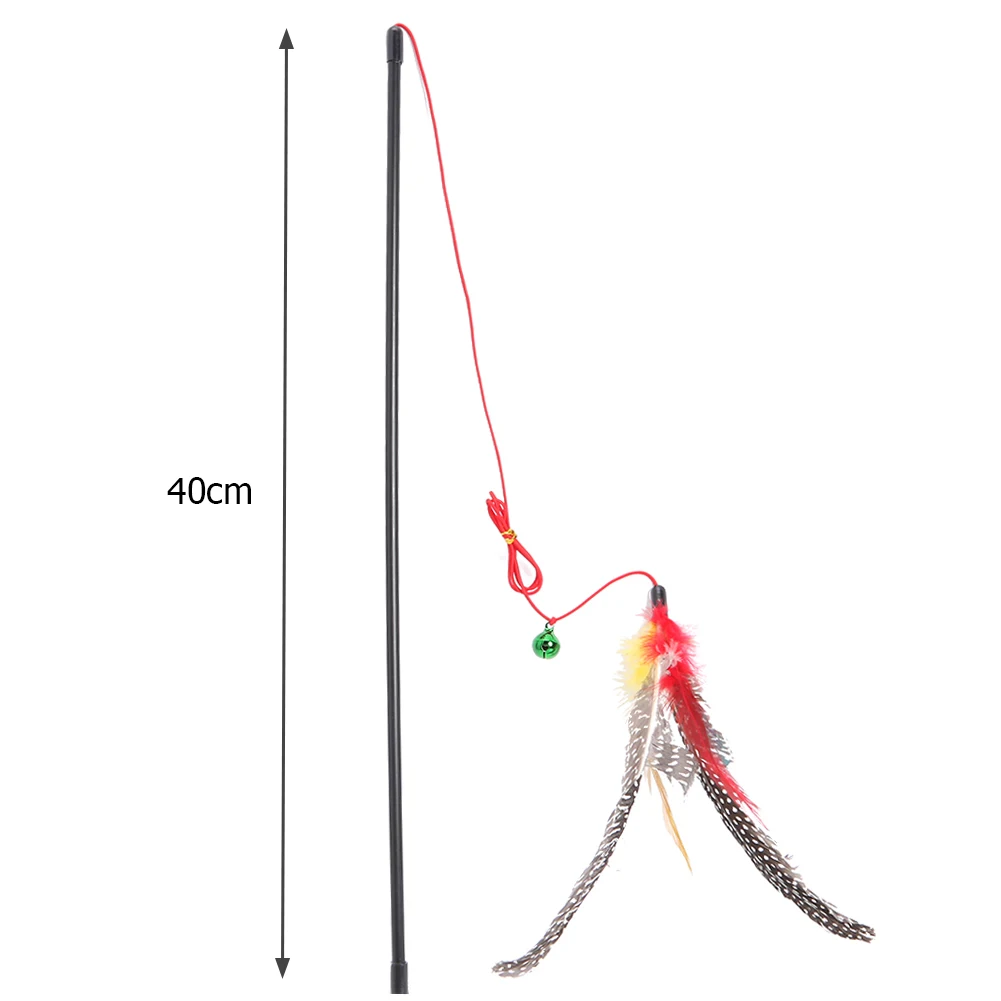 Handheld Kitten Teaser Lightweight Feather Cat Wand Funny Wands Feather Teaser Odorless for Kitten Pet Cat Scratching