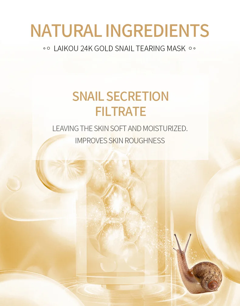 Description Picture 5 of item24K Gold Snail Collagen Peel Off Mask Remove Blackheads Acne Anti-Wrinkle Lifting Firming Oil-Control Shrink Pores Face Skin Car