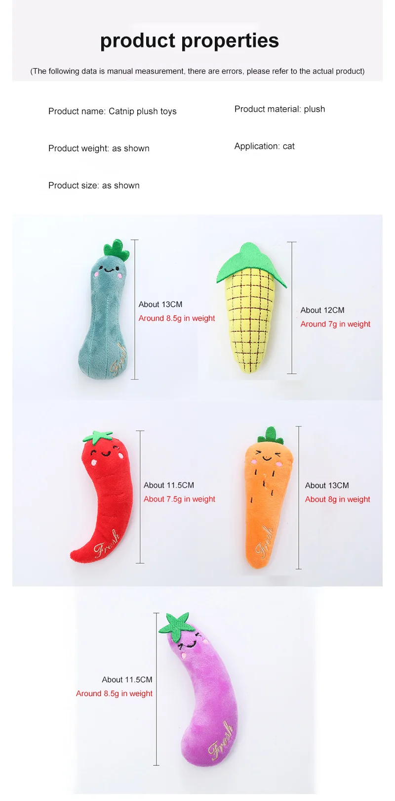 Description Picture 5 of item1/3/5PCS Vegetable Series Environmentally Friendly Entertaining Adorable Interactive Durable