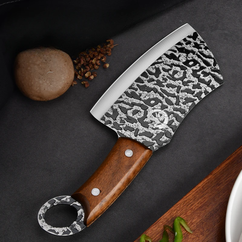 Description Picture 5 of itemBAKULI Forged vegetable knife, mini fish knife, household vegetable knife, slicing knife, stainless steel outdoor camping knife